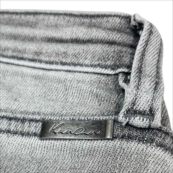 Kancan Harlo Mid Rise Flare Jeans Light Gray Knee Holes Size 13/30 - Picture 7 of 10
